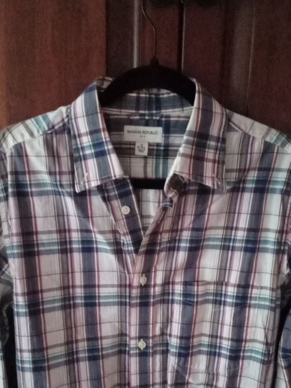 Three Banana Republic Men’s Plaid Button-Down Shirts One Price - Slim Medium